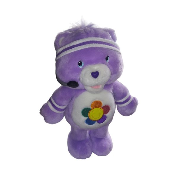VTG Care Bear Harmony Purple Stuffed Animal Fit and Fun Workout Care Bear Plush - Picture 2 of 11
